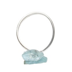 Anello in Acquamarina Grezza in Argento