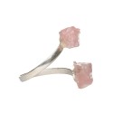 Anello in Quarzo Rosa Grezzo in Argento
