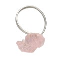 Anillo de Cuarzo Rosa en Bruto Plata de Ley