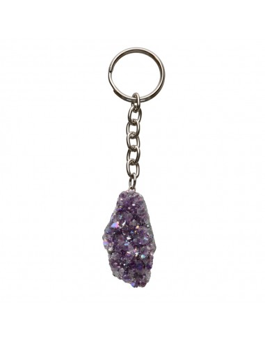 Aqua Aura Lilac Druse Key Chain