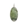 Pingente Cabochão de Prehnite com banho de prata