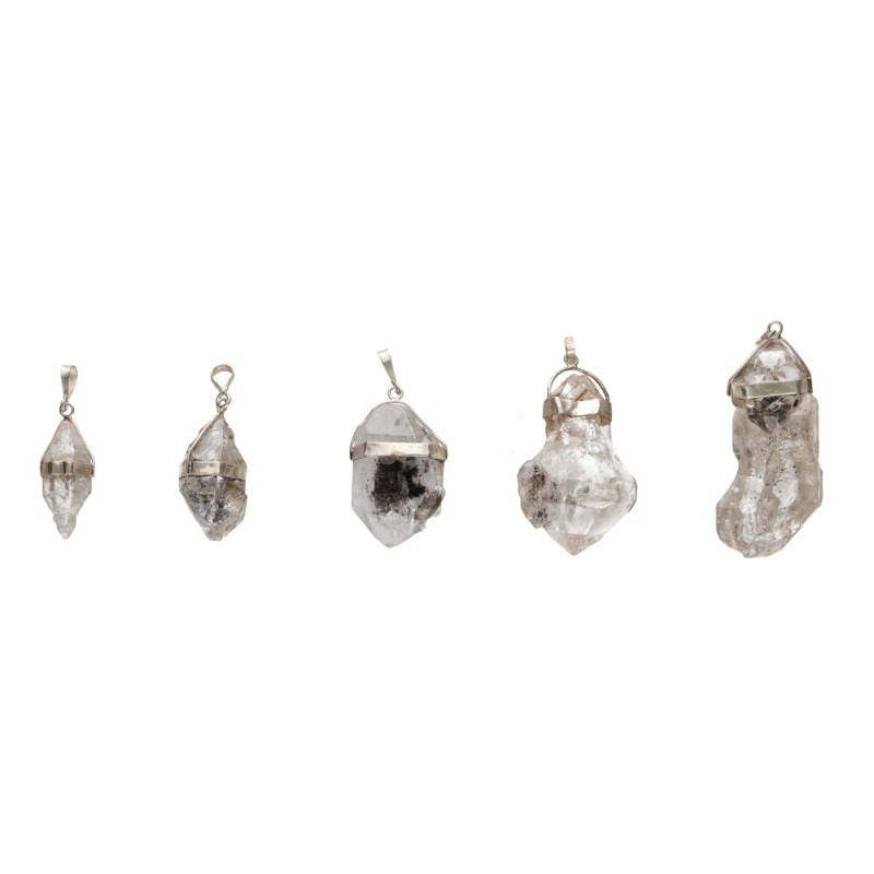 Pendente in Quarzo Herkimer Grande in Argento Sterling 925