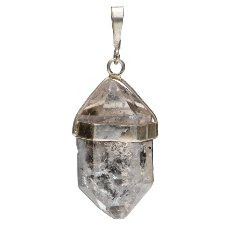 Pendente in Quarzo Herkimer Grande in Argento Sterling 925