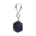 Pendente Piatto in Zaffiro Blu in Argento Sterling 925