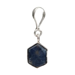 Pendente Piatto in Zaffiro Blu in Argento Sterling 925