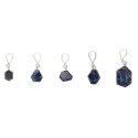 Blue Sapphire Flat Pendant in 925 Sterling Silver