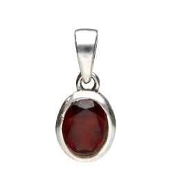 Ciondolo in Granato Facettato Piccolo in Argento Sterling 925