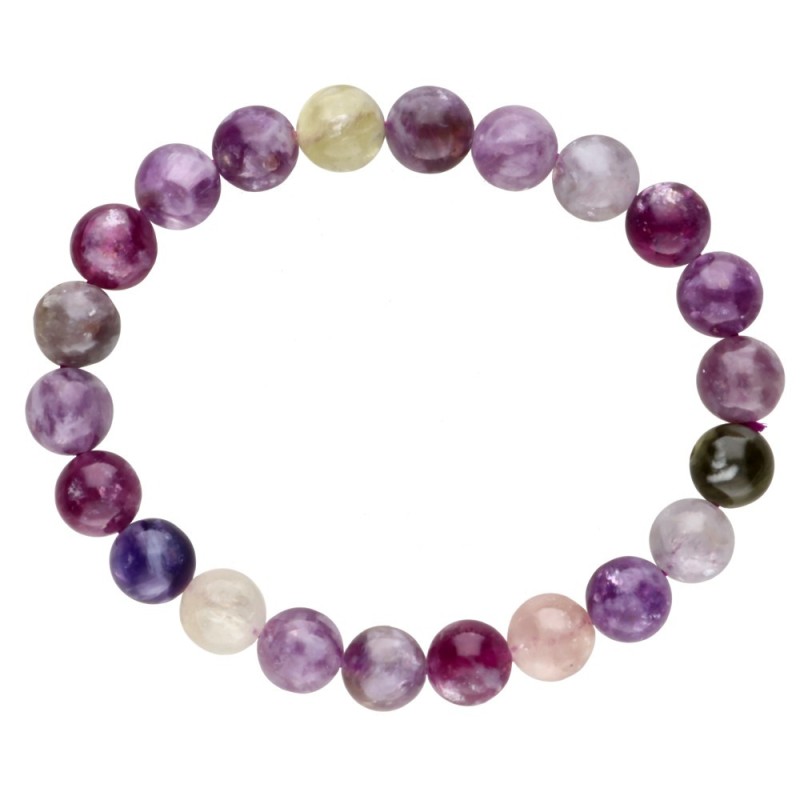 Bracciale in Lepidolite Multicolore 8mm