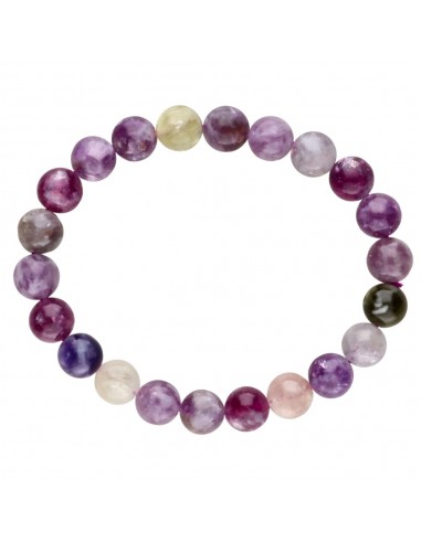 Bracelet de lépidolite multicolore 8mm