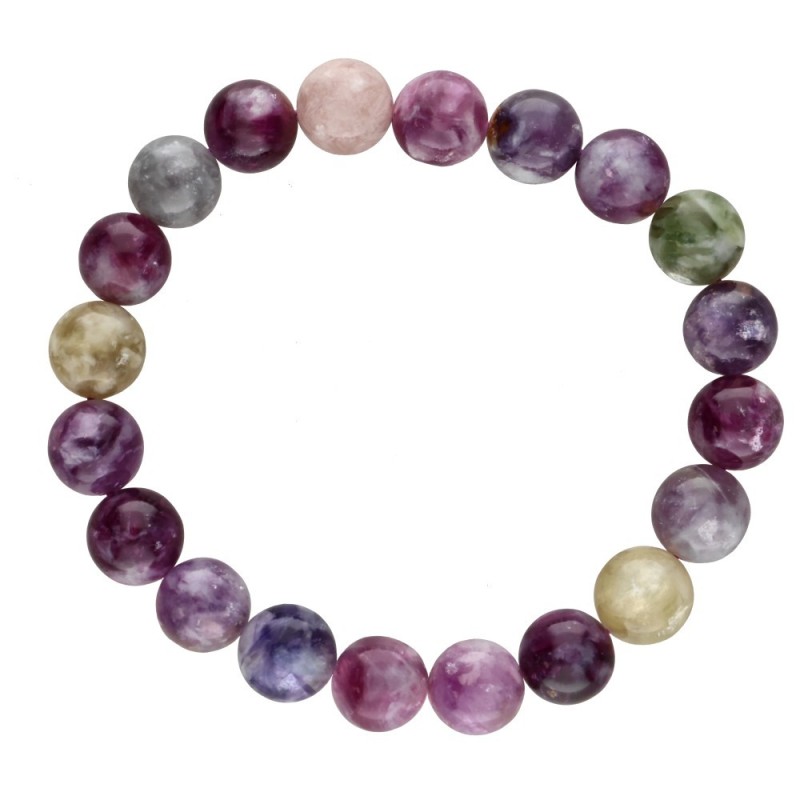 Bracciale in Lepidolite Multicolore Extra 10-11mm