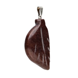 Ciondolo Foglia di Quarzo Rosso