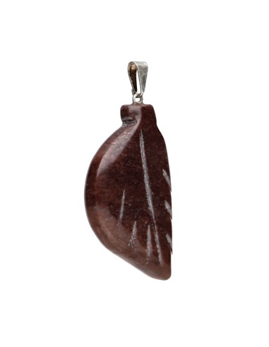 Red Quartz Leaf Pendant
