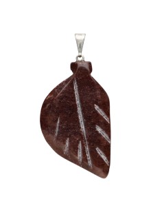 Colgante Hoja de Cuarzo Rojo