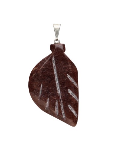 Colgante Hoja de Cuarzo Rojo