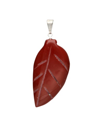 Ciondolo Foglia di Diaspro Rosso