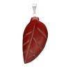 Pendentif feuille en jaspe rouge