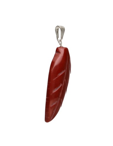 Colgante Foglia di Diaspro Rosso