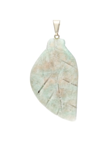 Pendentif feuille d'amazonite
