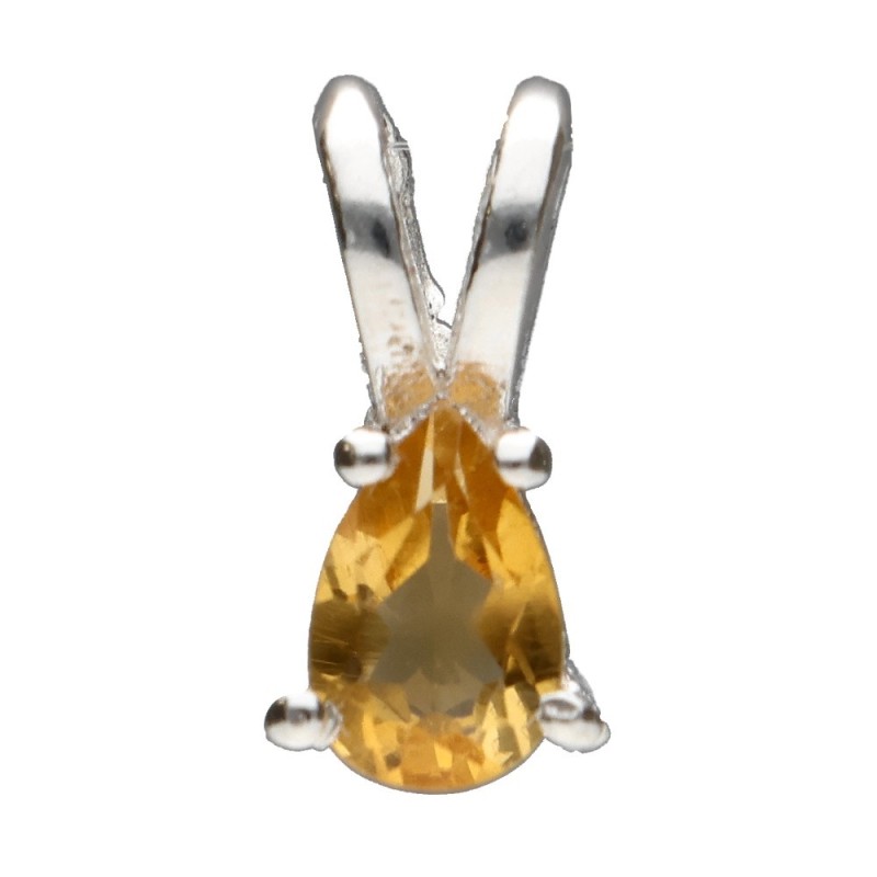Pendente di Citrino Goccia Mini in Argento Sterling 925