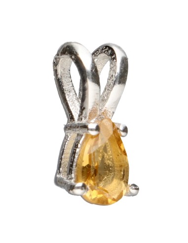 Mini Citrine Drop Pendant in Sterling...