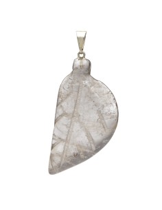 Pendentif feuille en quartz...