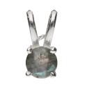 Faceted Labradorite Circle Pendant in Sterling Silver 925