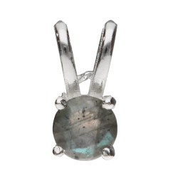 Pendente Cerchio di Labradorite Facettata in Argento Sterling 925