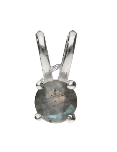 Faceted Labradorite Circle Pendant in...