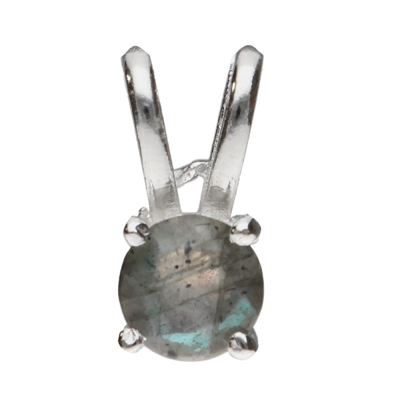Pendente Cerchio di Labradorite Facettata in Argento Sterling 925