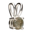 Faceted Labradorite Circle Pendant in Sterling Silver 925