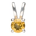 Mini pendentif cercle en argent 925 avec citrine