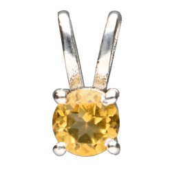 Ciondolo Cerchio di Citrino Mini in Argento Sterling 925