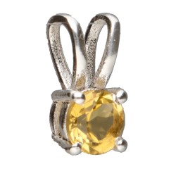 Ciondolo Cerchio di Citrino Mini in Argento Sterling 925
