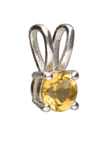 Mini Citrine Circle Pendant in...