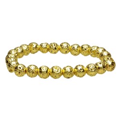 Bracciale in Lava Dorata 6mm