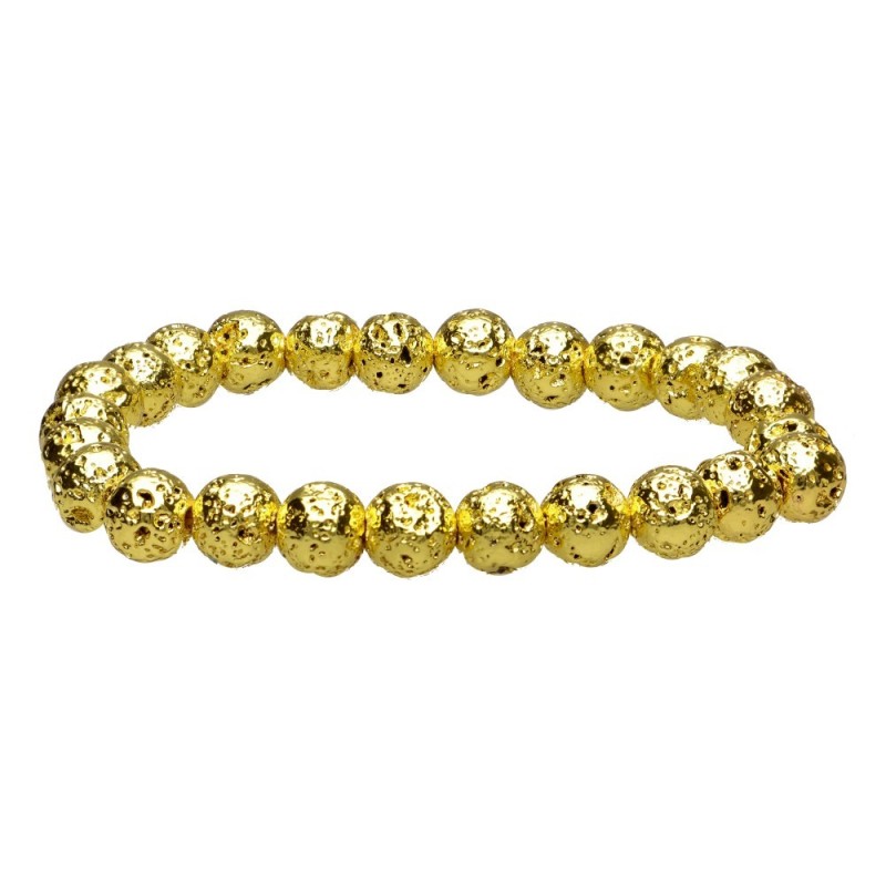 Bracciale in Lava Dorata 6mm