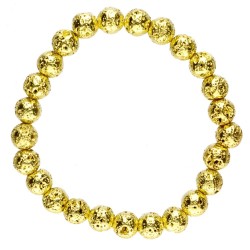 Bracciale in Lava Dorata 6mm