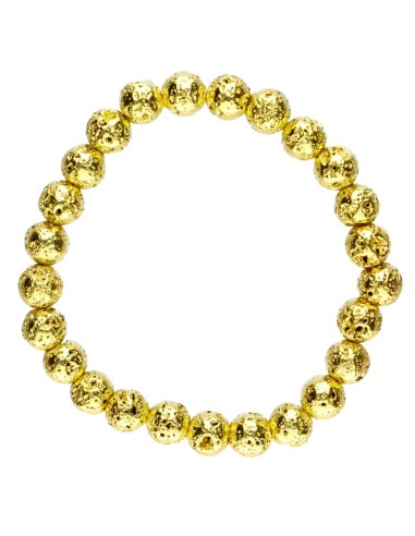 Bracciale in lava dorata da 6 mm