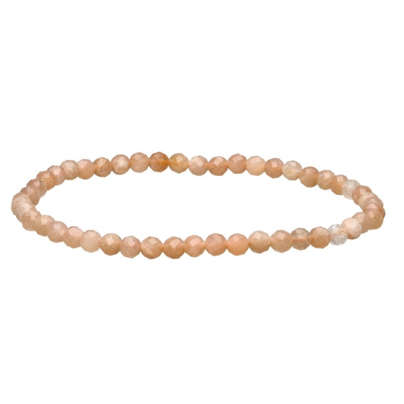 Bracciali Adularia Pesca Faccettata 4mm