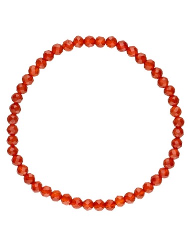 Pulseira de cornalina facetada de 4 mm
