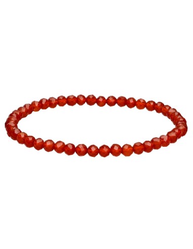 Pulseira de cornalina facetada de 4 mm