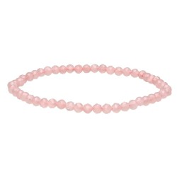 Bracciale in Quarzo Rosa Sfaccettato 4mm