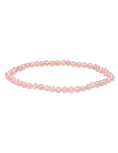 Pulsera di Quarzo Rosa Sfaccettato 4mm