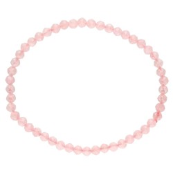 Bracciale in Quarzo Rosa Sfaccettato 4mm