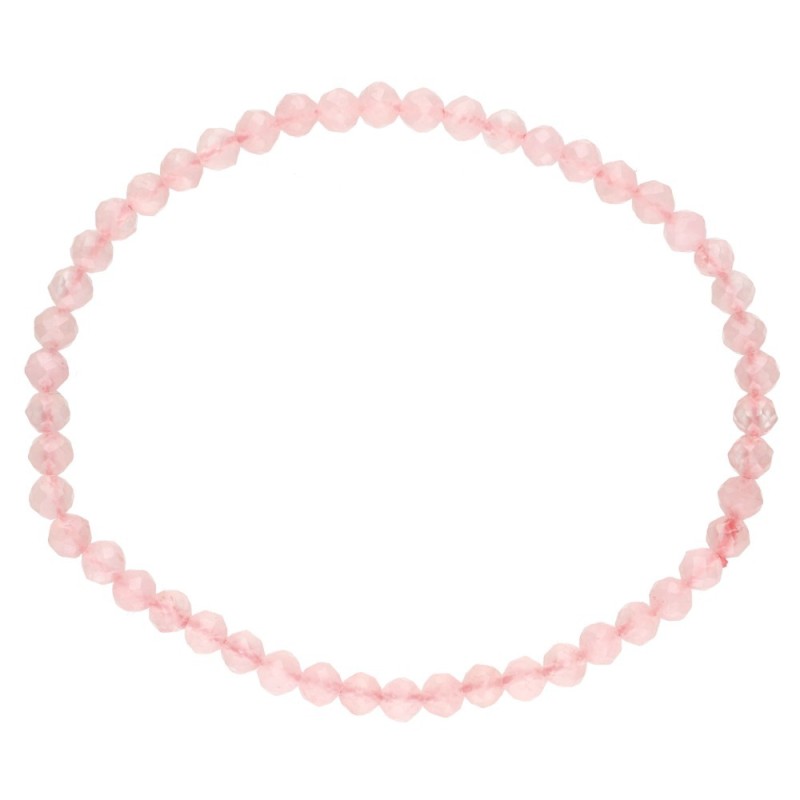 Bracciale in Quarzo Rosa Sfaccettato 4mm