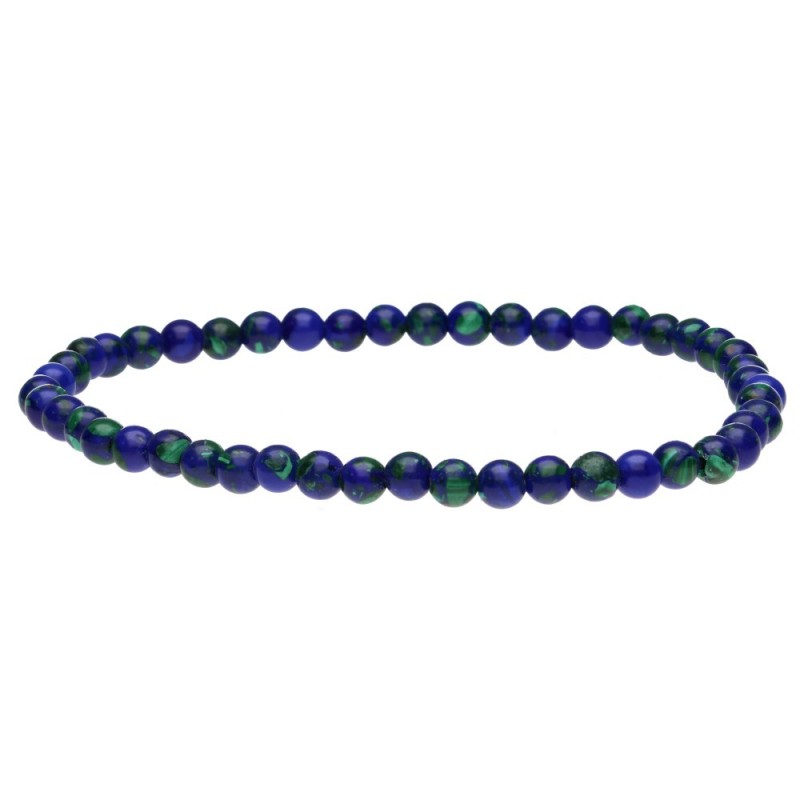Bracciale in Azurite con Malachite 4mm