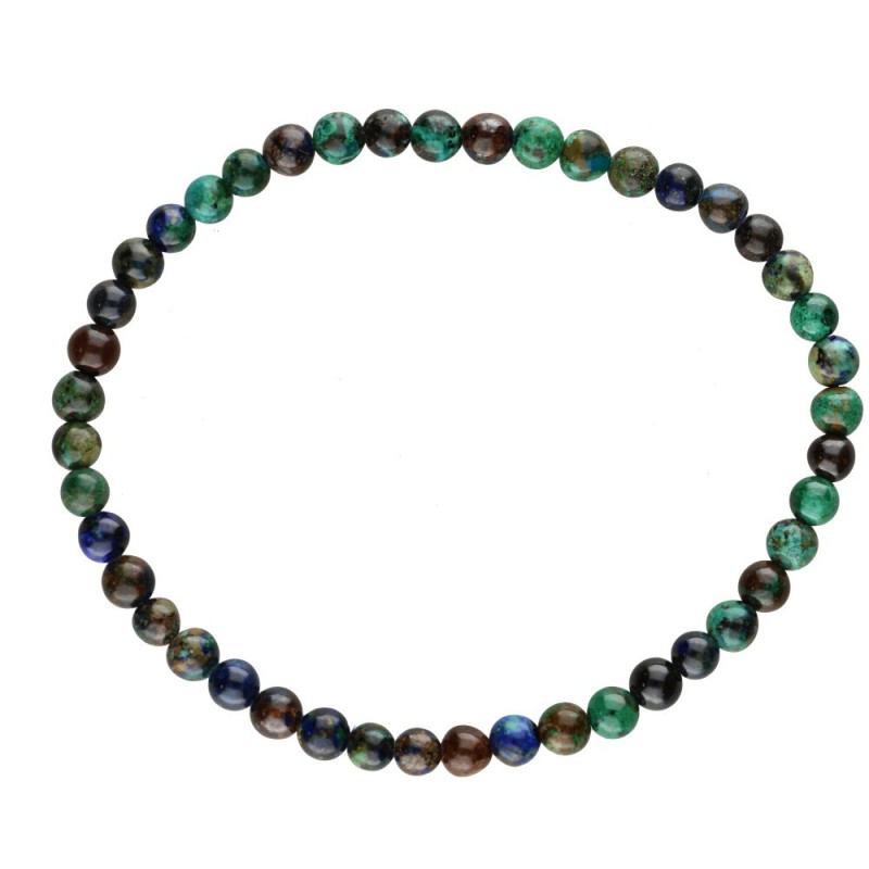 Bracciale in Azurite con Malachite Extra 4mm
