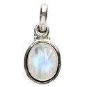 Small Oval Moonstone Pendant in 925 Sterling Silver