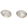 Pendientes Botón de Piedra  Luna Óvalo en Plata de Ley 925
