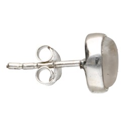 Orecchini a Bottone in Pietra di Luna Ovale in Argento Sterling 925